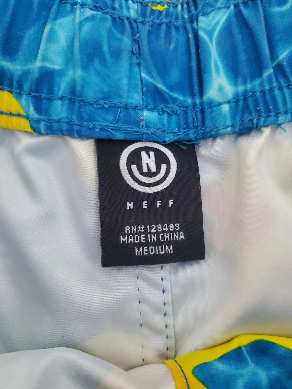 Mens Rubber Duck Print Swim Shorts - Blue & Yellow